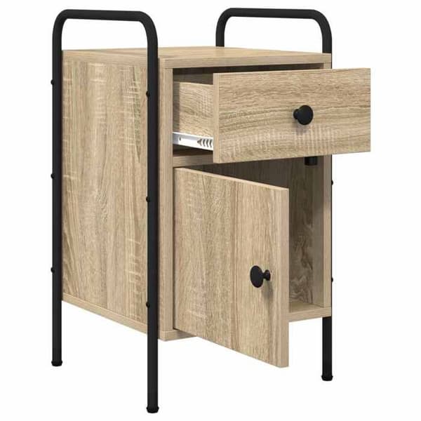 Maison Exclusive - Nattens bord Egetræ Sonoma 35 x 36,5 x 61 cm