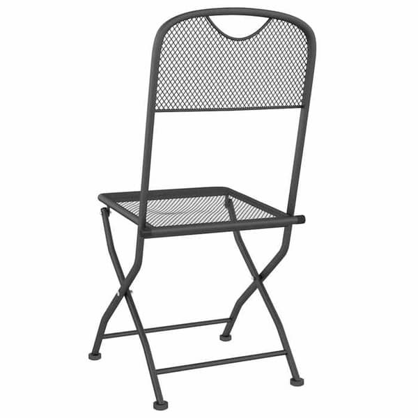Maison Exclusive - Fällbara stolar, set om 4, i antracitgrå expanderad metallnät