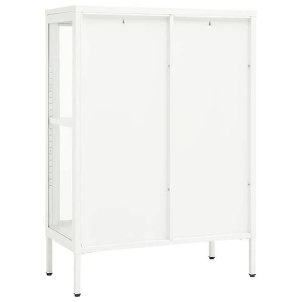 Maison Exclusive - Buffé Vit 75x35x105 cm Stål och glas