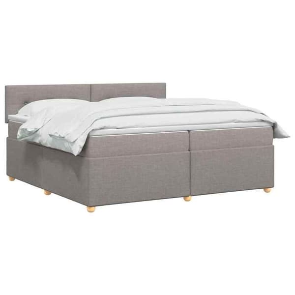 Maison Exclusive - Boxspring säng med madrass Taupe 200 x 200 cm Tyg