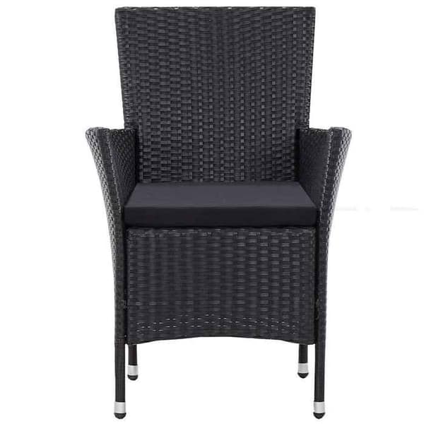 Maison Exclusive - Utomhusmatgrupp 5 delar Flätad resin Svart