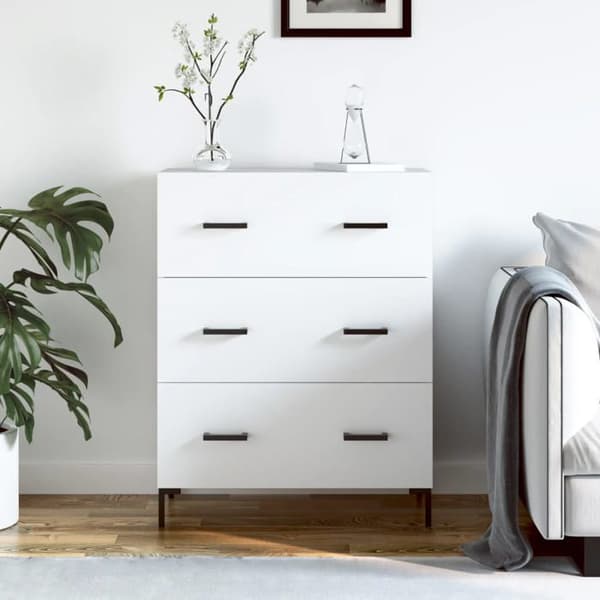 Maison Exclusive - Vit buffé 69,5x34x90 cm ingenjörsträ
