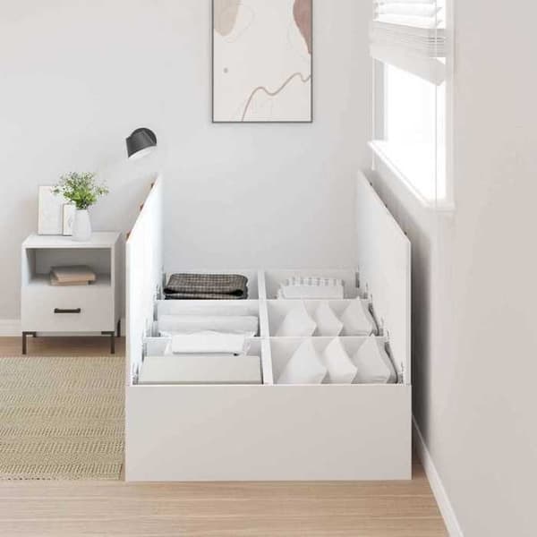 Maison Exclusive - Sängram med förvaring Vit 80 x 200 cm Ingenjörsträ