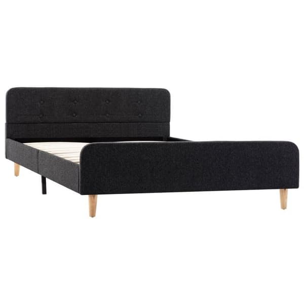 Sängram - EXKLUSIV HEM - Jute - 120 x 200 cm - Mörkgrå - Trä/MDF & stålben Mörkgrå