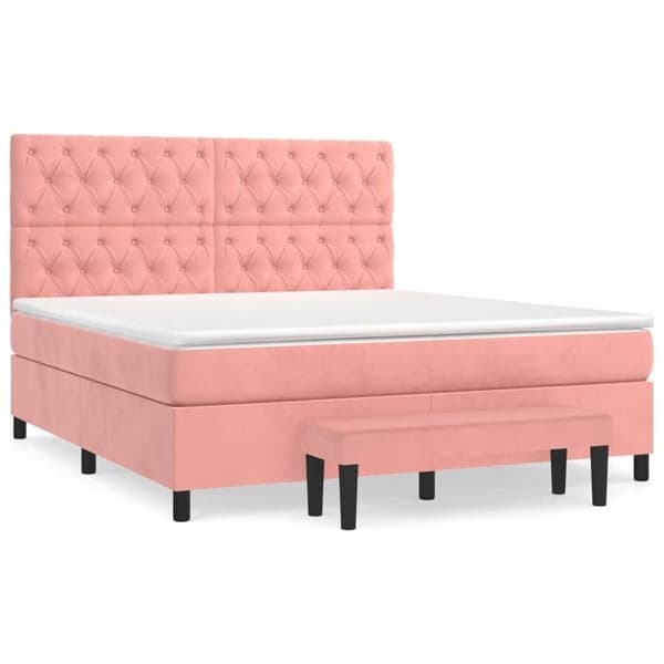 Maison Exclusive - Sängyn lattisohva patjalla Rose 160x200 cm Sametti