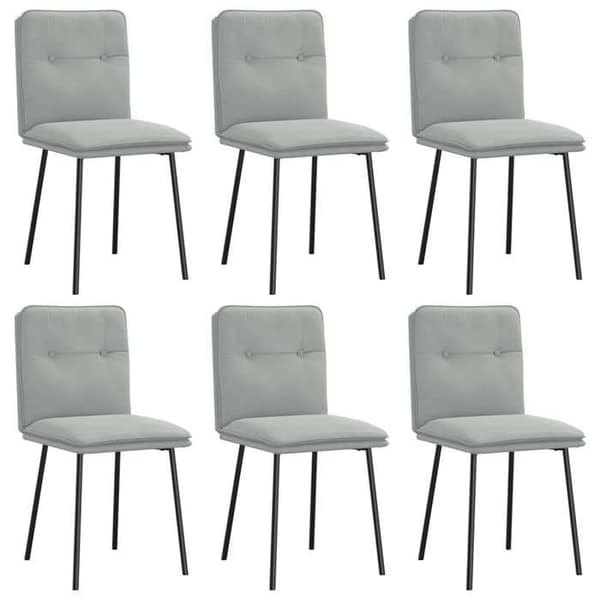 Maison Exclusive - Matstolar set om 6 ljusgrå sammet Ljusgrått