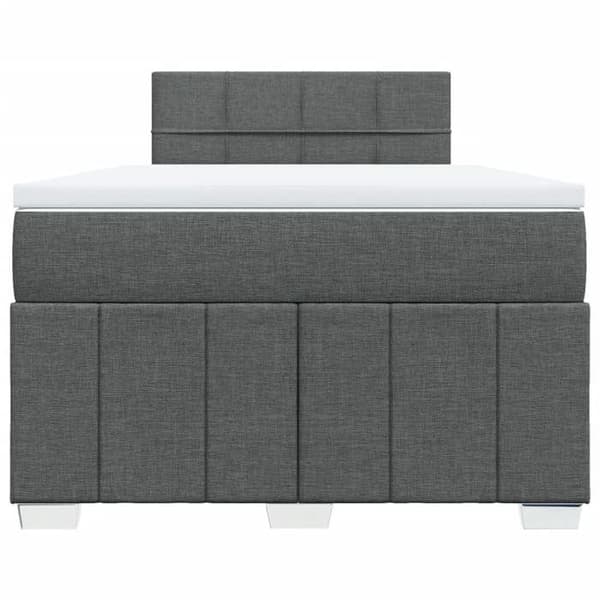 Maison Exclusive - Seng med lameller og madras Mørkegrå 120x200cm Stof
