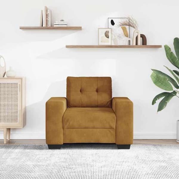 Maison Exclusive - Ruskea nojatuoli sohva 100x78x80 cm sametti