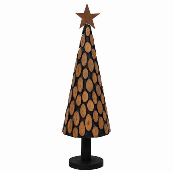 Maison Exclusive - Juletræ med brun støtte 149 cm i solid teaktræ