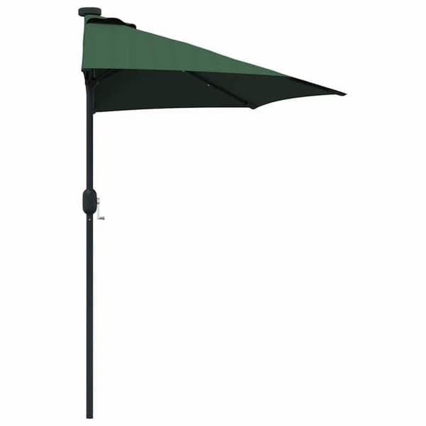 Hav parasol - MAISON EXCLUSIVE - 294x150x223 cm - Grøn - Polyester og stål - Solcelle LED, håndsving Grön