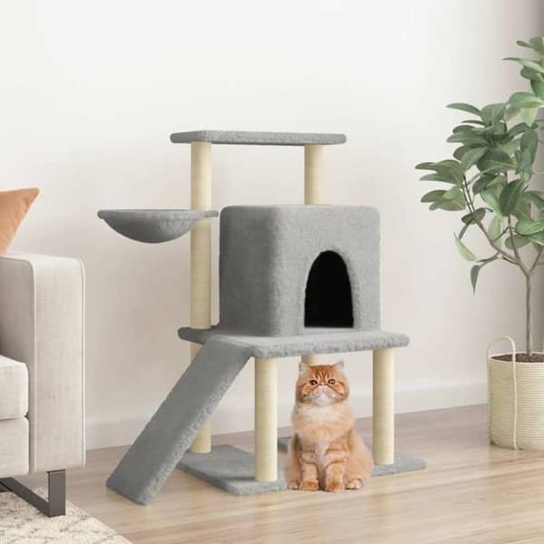 Maison Exclusive - Kattekradse med sisal i lys grå 96,5 cm Ljusgrått