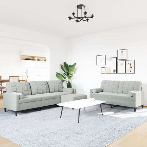 Maison Exclusive - Set med 3 delar soffor och kuddar och sammetsträsk