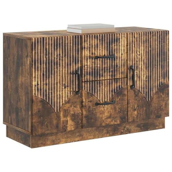 Maison Exclusive - Buffet Røget Eg 89 x 34,5 x 57 cm Ingeniørtræ