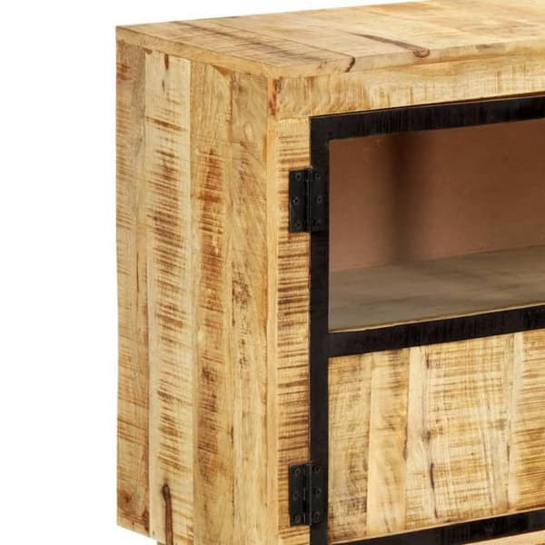 Maison Exclusive - Buffet Brun og sort 160x30x80 cm Solid rå mangotræ brunt och svart