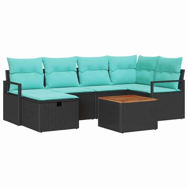 Maison Exclusive - 7 pc have-sofa sæt i sort polyrotin