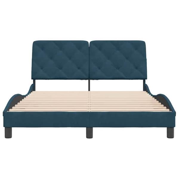 Maison Exclusive - Sängram utan madrass blå 120x200 cm sammet