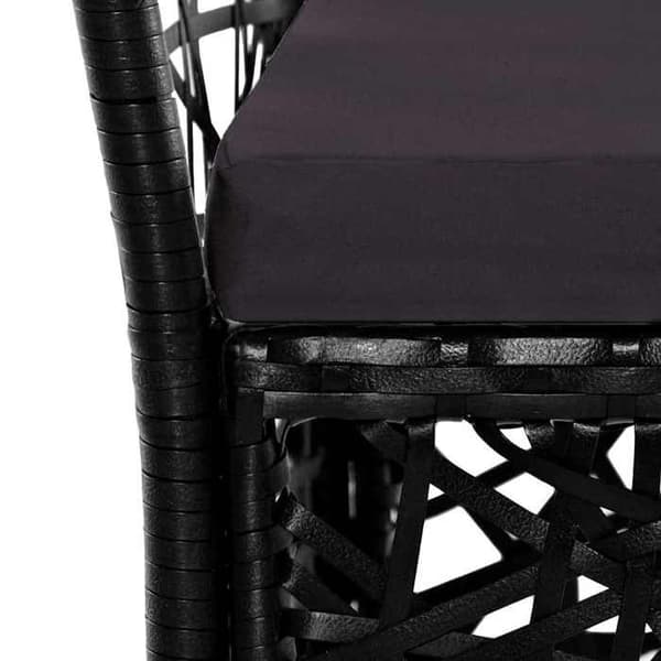 Maison Exclusive - Utomhusmatgrupp 9 delar Flätad resin Svart