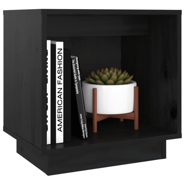 Maison Exclusive - Natborde 2 stk Sort 40x30x40 cm Solid fyrretræ Svart