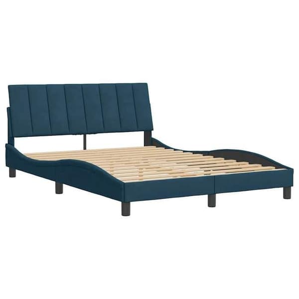 Maison Exclusive - Sängram utan madrass Hanko blå 140x200 cm sammet