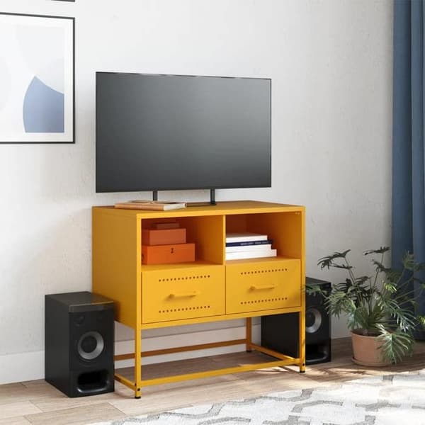 Maison Exclusive - TV-möbel gul senap 68x39x60,5 cm stål