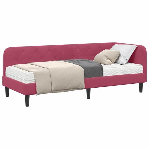 Maison Exclusive - Hörnsängram Bordeaux 80 x 200 cm Sammet Bordeaux