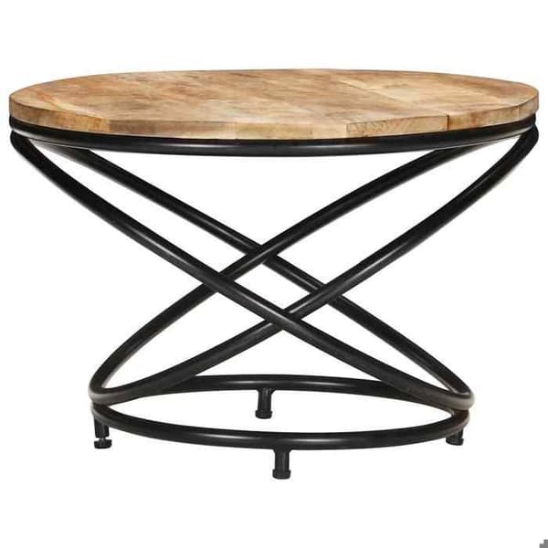 Maison Exclusive - Sort sofabord 60x60x40 cm i rå mangotræ