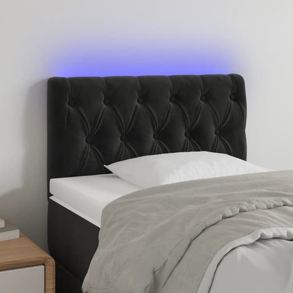Maison Exclusive - LED-päätymustalla 80x7x78/88 cm sametti Svart