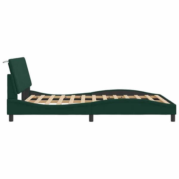 Maison Exclusive - Sengestel uden madras Hanko mørkegrøn 140x190 cm velour