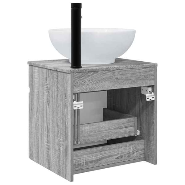Maison Exclusive - Väggmonterad handfatmöbel Sonoma grå 49 x 44,5 x 66,5 cm Sonoma grå