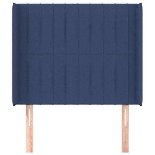 Sänggavel - Med öron - Blå - Höjdjusterbar - Polyester tyg & träben Blå
