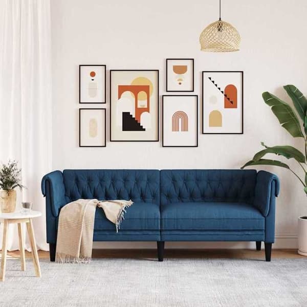 Maison Exclusive - Chesterfield sofa 3 pladser blå stof