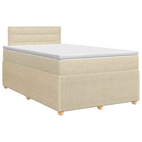Maison Exclusive - Boxspring säng med madrass Crème 120 x 200 cm Tyg