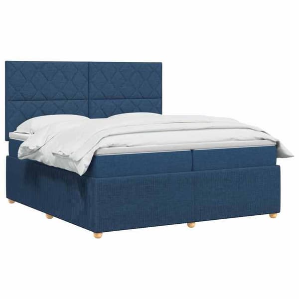Maison Exclusive - Boxspring-sänky sinisellä patjalla 200 x 200 cm Kangas