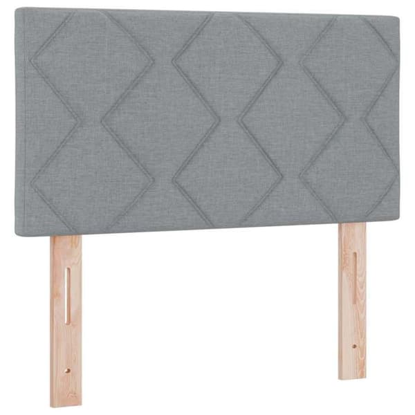 Boxspring seng - MAISON EXCLUSIVE - Boxspring seng med madras og LED - Lys grå - 90 x 190 cm - Justerbar hovedgærde 78/88 cm Ljusgrått