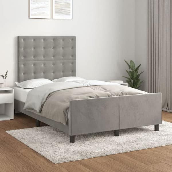 Maison Exclusive - Sängram utan madrass ljusgrå 120x200 cm sammet