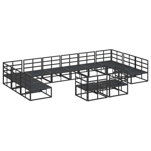 Maison Exclusive - 12-delars trädgårdsoff-set Svart Aluminium