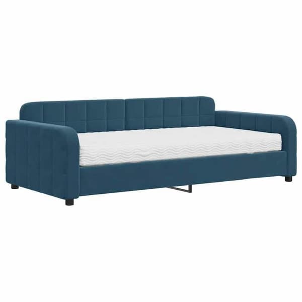 Maison Exclusive - Sininen 100x200 cm samettipäivävuode patjalla