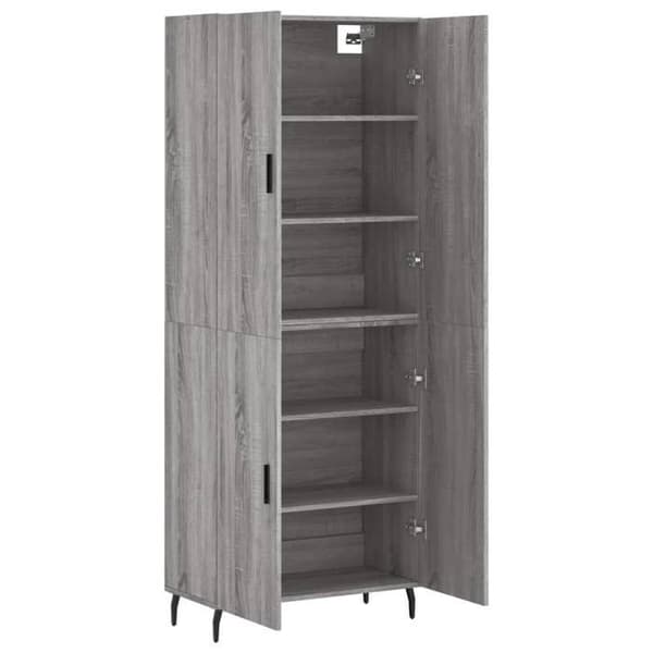 Maison Exclusive - Buffé hög Sonoma grå 69,5x34x180 cm Ingenjörsträ