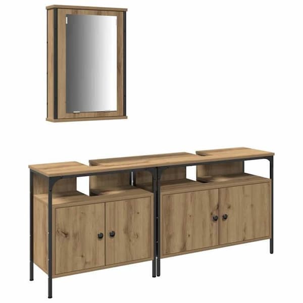 Maison Exclusive - Badeværelsesmøbler 3 dele Brun 80 x 30 x 60 cm brun