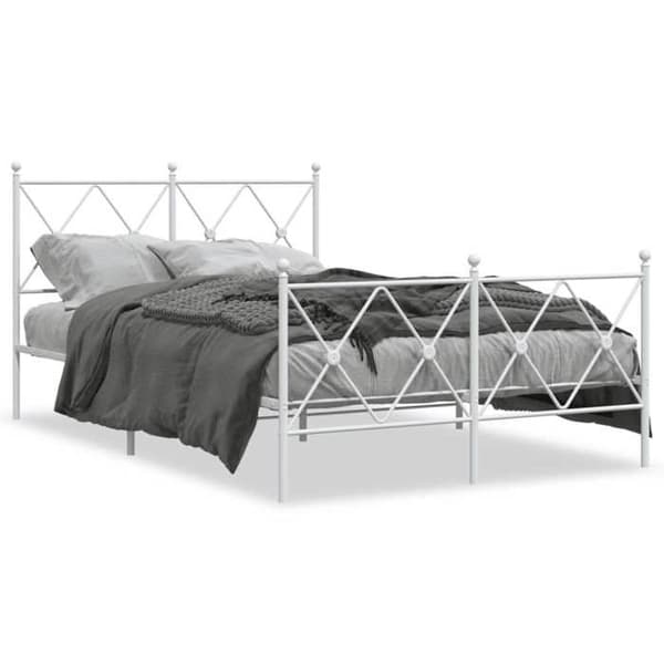 Sengestel - EKSKLUSIV HUS - 120x200 cm - Stål - Hvid - Lamelseng Vit