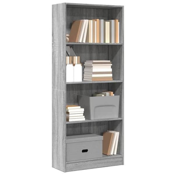 Maison Exclusive - Sonoma grå bibliotek 60x24x143 cm ingeniørtræ