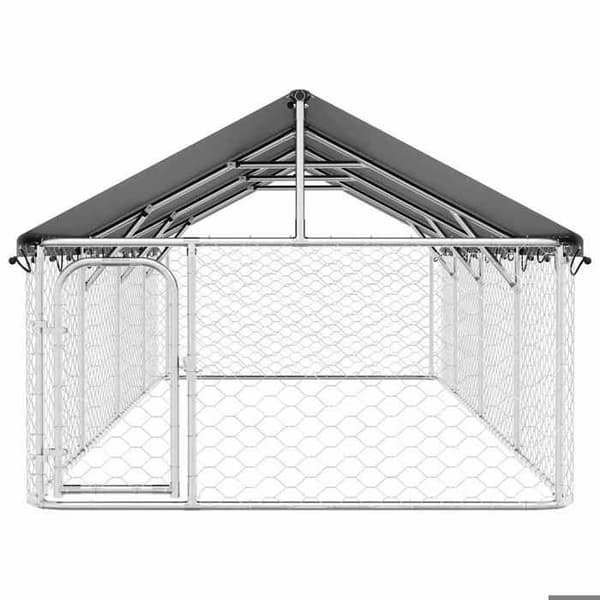 Maison Exclusive - Ulkoilma kennel katolla 600x200x150 cm Silver