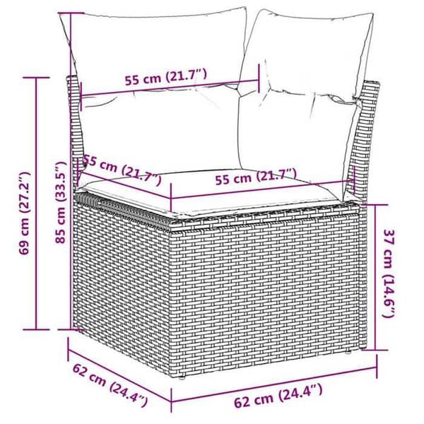 Maison Exclusive - Trädgårdsmöbler 4 delar med bruna kuddar i flätad resin