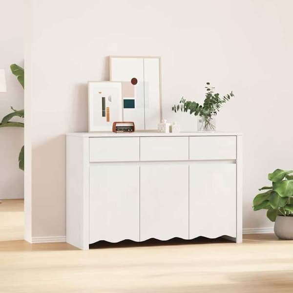 Buffet - EKSKLUSIVT HUS - Drammen - massiv træ - hvid - 114 x 43 x 75,5 cm Vit