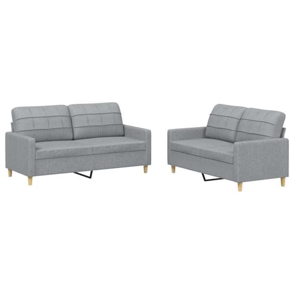 Maison Exclusive - Sæt af 2 sofaer med puder Lys grå Stof