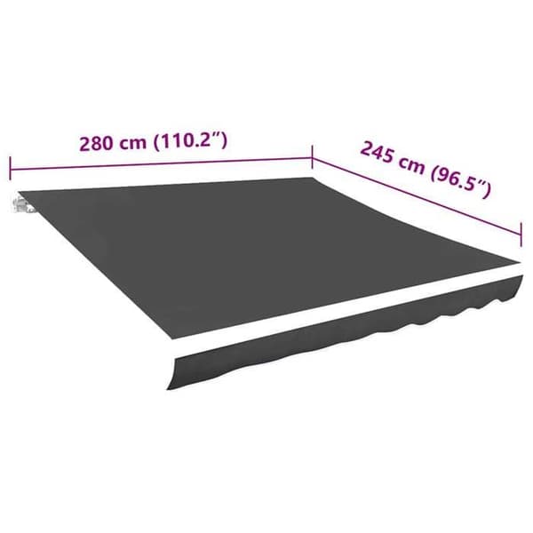 Maison Exclusive - Erstatningstof til grå markise 300x250 cm polyester antracit