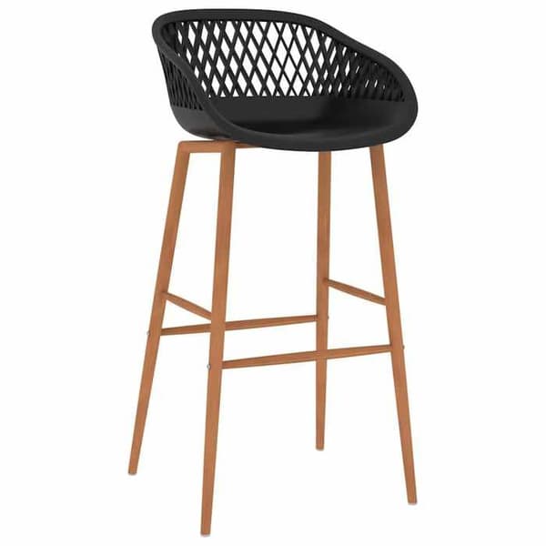 Barstole - Eksklusivt Hus - Sæt af 4 - Sort - Ergonomisk sæde Svart