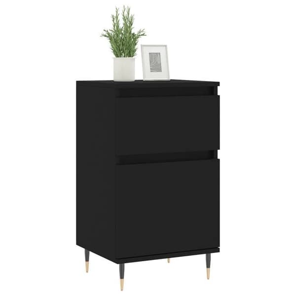 Maison Exclusive - Bufféer 2 st svart 40x35x70 cm ingenjörsträ