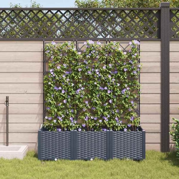 Maison Exclusive - Trädgårdskrukor 3 st Grå 120 x 40 x 143 cm PP