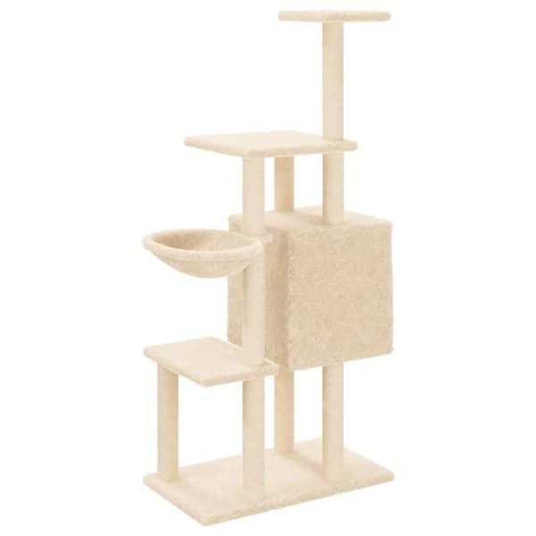 Maison Exclusive - Kattekradse med sisal klatretræ Creme 131 cm Grädde